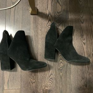 steve madden black suede ankle bootie
